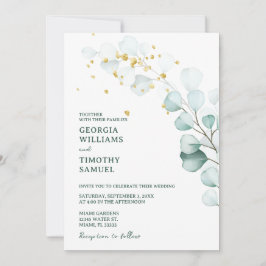 Groen Eucalyptus groen met gouden Sparkles Kaart