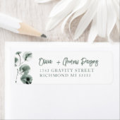 Groen Eucalyptus Hand Lettert het Adres van het Ma Etiket (Insitu)