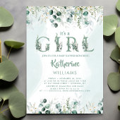 Groen Eucalyptus Het is een meisje Baby shower Kaart