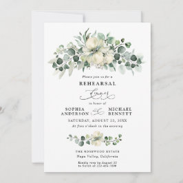 Groen eucalyptus huwelijksproef diner kaart