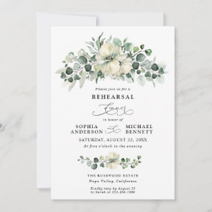 Groen eucalyptus huwelijksproef diner kaart
