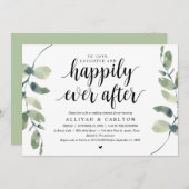 Groen Eucalyptus, huwelijksrepetitie diner Kaart (Voorkant / Achterkant)