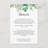 groen eucalyptus kalligrafie bruiloft details informatiekaartje (Voorkant)