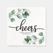Groen - Eucalyptus kalligrafie bruiloft Servet (Voorkant)