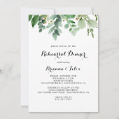 Groen Eucalyptus Kalligrafie repetitie diner Kaart (Voorkant)