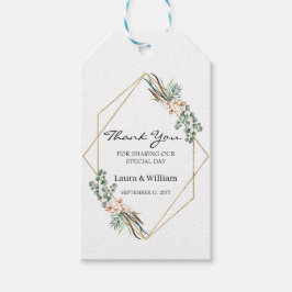 groen eucalyptus katoen bruiloft gunst dank u cadeaulabel