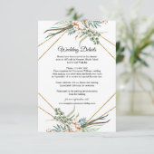 groen eucalyptus katoen glitter bruiloft details informatiekaartje (Staand voorkant)