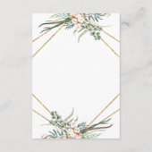 groen eucalyptus katoen glitter bruiloft details informatiekaartje (Achterkant)