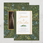 Groen Eucalyptus klassieke bruiloft Kaart (Voorkant / Achterkant)