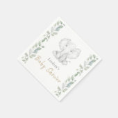 groen eucalyptus klein olifant Baby shower Servet (Hoek)