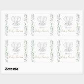 groen eucalyptus klein olifant Baby shower Vierkante Sticker (Vel)