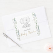 groen eucalyptus klein olifant Baby shower Vierkante Sticker (Envelop)