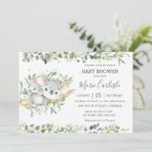 Groen Eucalyptus Koala Neutraal Baby shower Boy Kaart (Staand voorkant)