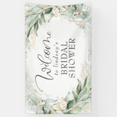 Groen Eucalyptus krans Vrijgezellenfeest Welkom Spandoek (Verticaal)