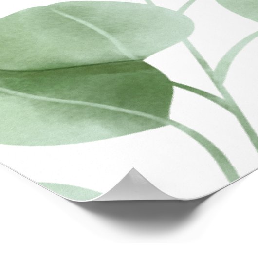 Groen Eucalyptus laat ons welkom op onze bruiloft Poster (Hoek)