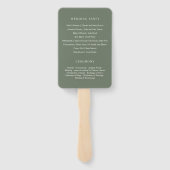 Groen eucalyptus Leaves Wedding Book Program Handwaaier (Achterkant)
