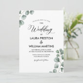 groen eucalyptus lente zomer bruiloft kaart (Staand voorkant)