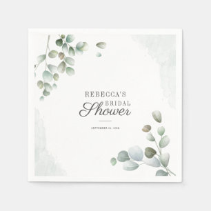 Groen Eucalyptus Loof Bruidsfeest Papieren Servet
