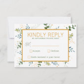 Groen eucalyptus loof bruiloft RSVP kaartje (Voorkant)