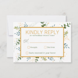 Groen eucalyptus loof bruiloft RSVP kaartje