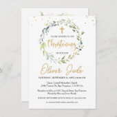 Groen Eucalyptus loof doopuitnodiging Kaart (Voorkant / Achterkant)