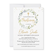 Groen Eucalyptus loof doopuitnodiging