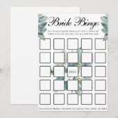 Groen eucalyptus loof elegante kalligrafie kaart (Voorkant / Achterkant)