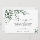 groen eucalyptus moderne begrafenis dank u nota kaart (Voorkant)