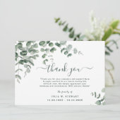 groen eucalyptus moderne begrafenis dank u nota kaart (Staand voorkant)