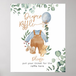Groen eucalyptus nauwelijks wachten op Baby Shower Poster