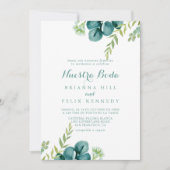  groen Eucalyptus Nuestra Boda Wedding Kaart (Voorkant)