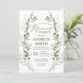 Groen Eucalyptus Pensioen Kantoor Feest Kaart (Staand voorkant)