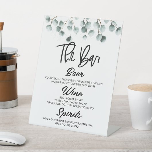 Groen Eucalyptus Plant Drink Bast voetstuk Reclamebord Met Voetstuk (Insitu)