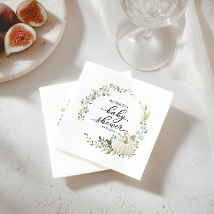 Groen Eucalyptus Pompoen Herfst Baby Shower Servet