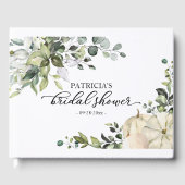 Groen Eucalyptus Pompoen Herfst Bruidsdiner Gastenboek (Voorkant)