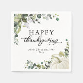 Groen Eucalyptus Pompoen Thanksgiving Dinner Servet (Voorkant)