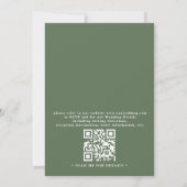 Groen Eucalyptus Rustieke Elegante QR Code Trouwen Kaart (Achterkant)