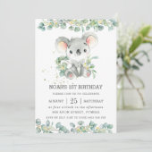 Groen Eucalyptus Schattige Koala Verjaardag Kaart (Staand voorkant)