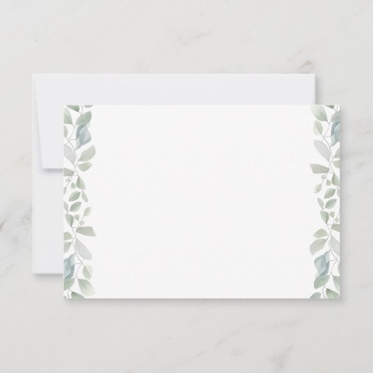 Groen Eucalyptus Schattige Olifant Baby shower Bedankkaart (Achterkant)