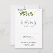 Groen Eucalyptus Script Bruiloft RSVP (Voorkant)