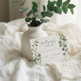 Groen Eucalyptus Script Bruiloft RSVP