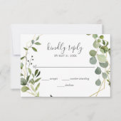Groen Eucalyptus Script Bruiloft RSVP (Voorkant)