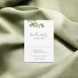 Groen Eucalyptus Script Bruiloft RSVP Kaartje