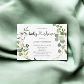 groen eucalyptus script hart Baby shower Kaart