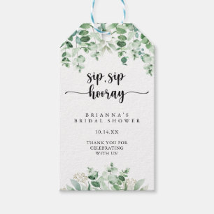 Groen Eucalyptus Sip Sip Hooray Vrijgezellenfeest Cadeaulabel