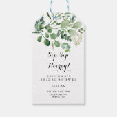 Groen Eucalyptus Sip Sip Hooray Vrijgezellenfeest Cadeaulabel (Voorkant)