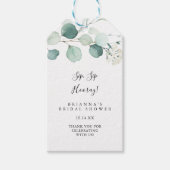 Groen Eucalyptus Sip Sip Hooray Vrijgezellenfeest Cadeaulabel (Voorkant)