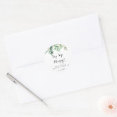 Groen Eucalyptus Sip Sip Hooray Vrijgezellenfeest Ronde Sticker (Envelop)