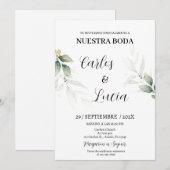 groen eucalyptus spaans bruiloft kaart (Voorkant / Achterkant)
