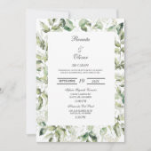 groen eucalyptus spaanse bruiloft uitnodiging (Voorkant)